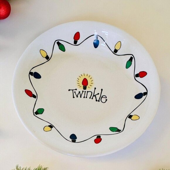 Twinkle Landis International Christmas Holiday String Lights Plate 8.5" Vintage - Picture 2 of 4